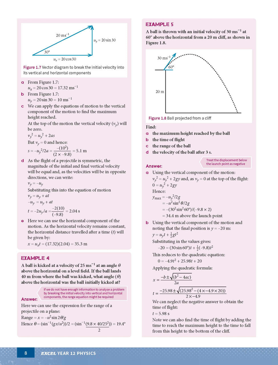 Inside page preview from the Excel Year 12 Physics Study Guide, the seventh sample page in the publisher's gallery