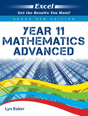 Front cover of the Excel Year 11 Mathematics Advanced Study Guide from Pascal Press, shown as the main product image
