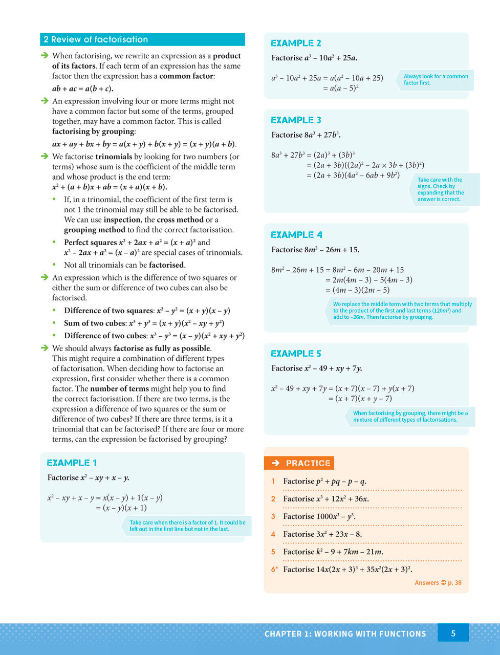 Sample page from the Excel Year 11 Mathematics Advanced Study Guide, as shown in the Pascal Press product gallery