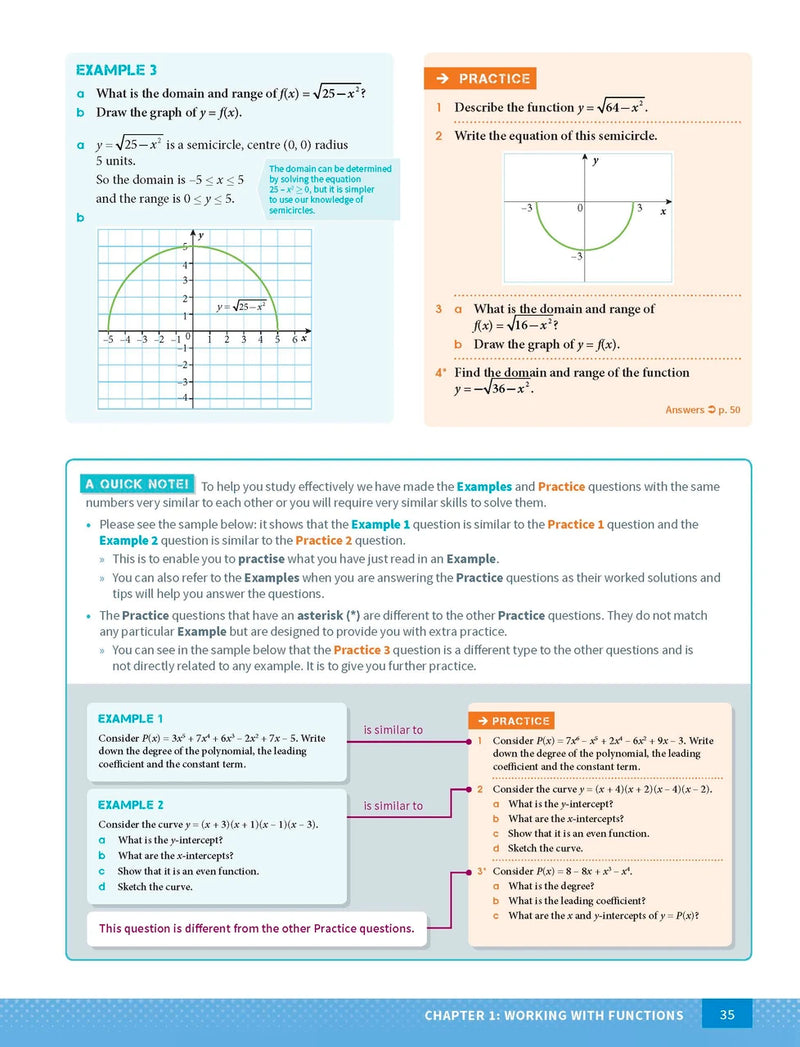 Sample page from the Excel Year 11 Mathematics Advanced Study Guide, as shown in the Pascal Press product gallery