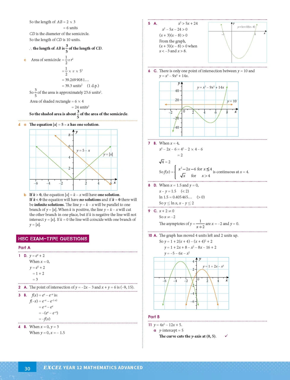 Sample interior page from Excel Year 12 Mathematics Advanced as shown in the Pascal Press product gallery