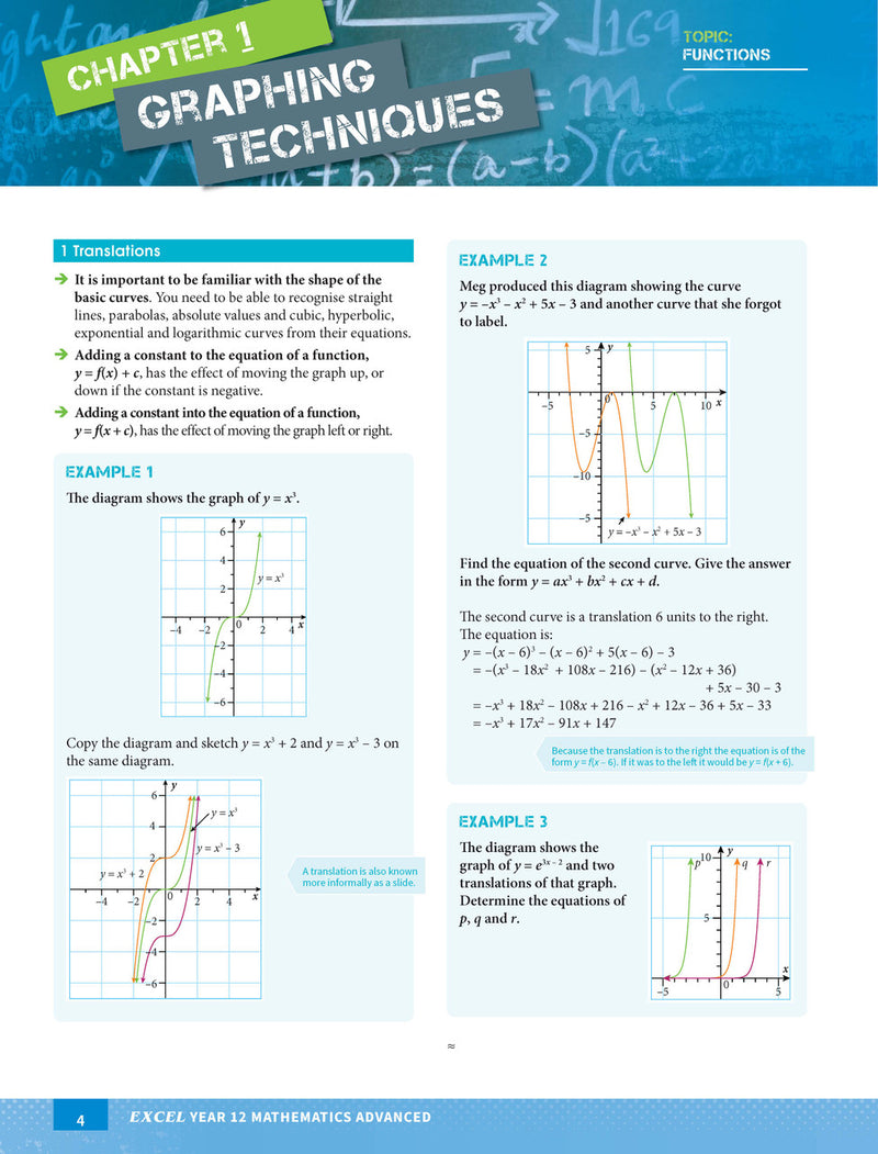 Sample interior page from Excel Year 12 Mathematics Advanced as shown in the Pascal Press product gallery