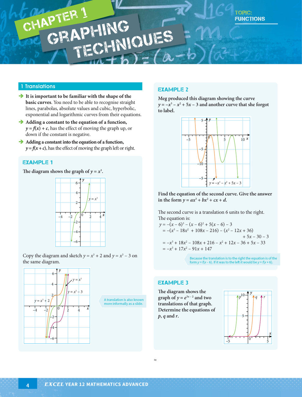 Sample interior page from Excel Year 12 Mathematics Advanced as shown in the Pascal Press product gallery