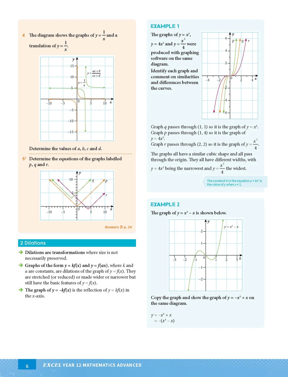 Sample interior page from Excel Year 12 Mathematics Advanced as shown in the Pascal Press product gallery