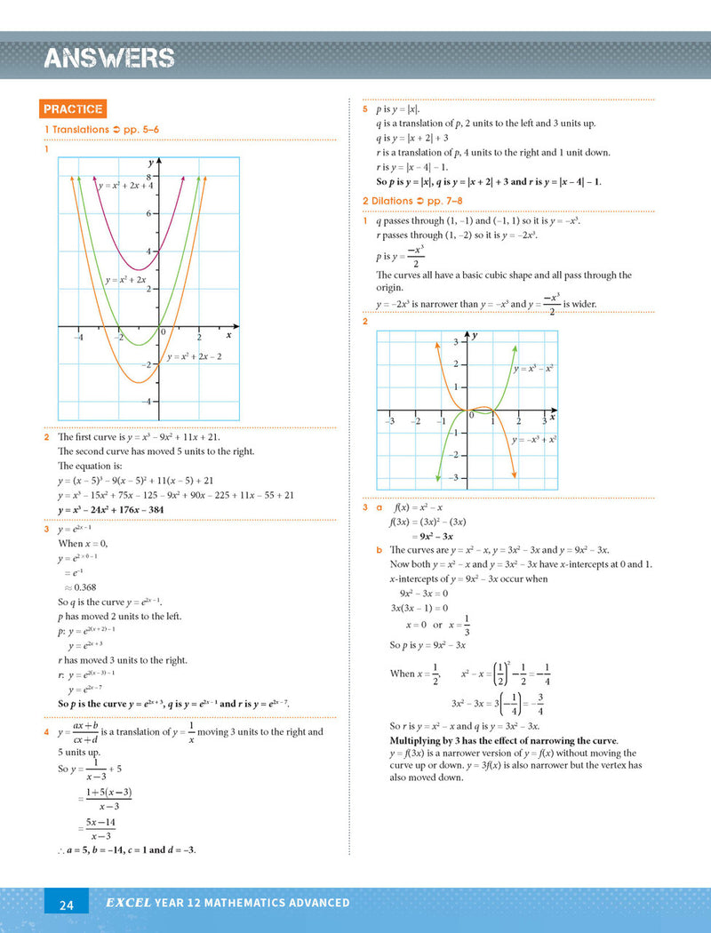 Sample interior page from Excel Year 12 Mathematics Advanced as shown in the Pascal Press product gallery