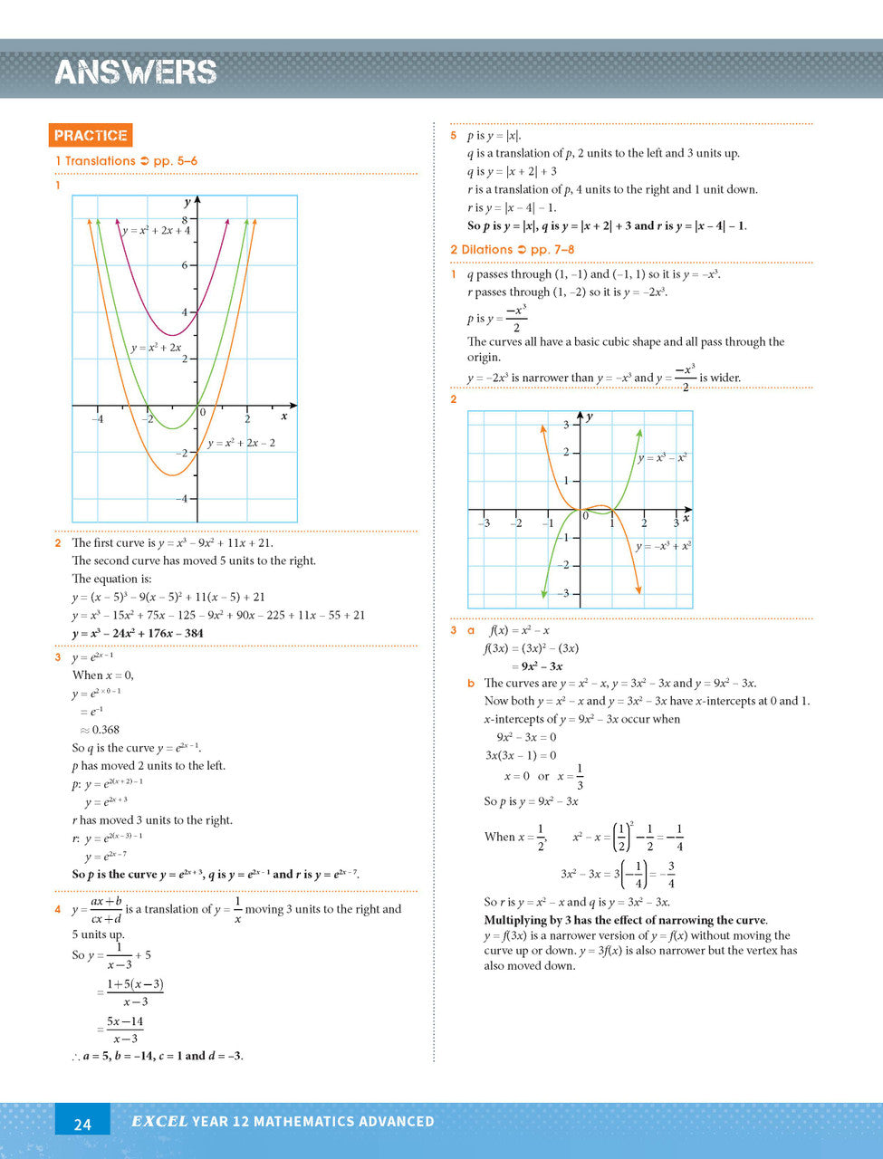 Sample interior page from Excel Year 12 Mathematics Advanced as shown in the Pascal Press product gallery