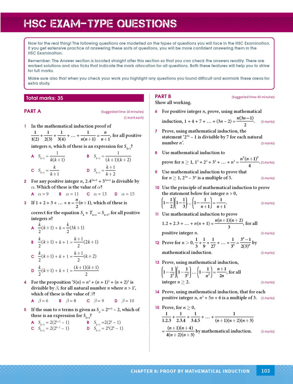 Sample interior page from Excel Year 11 and 12 Mathematics Extension 1 as shown in the Pascal Press product gallery