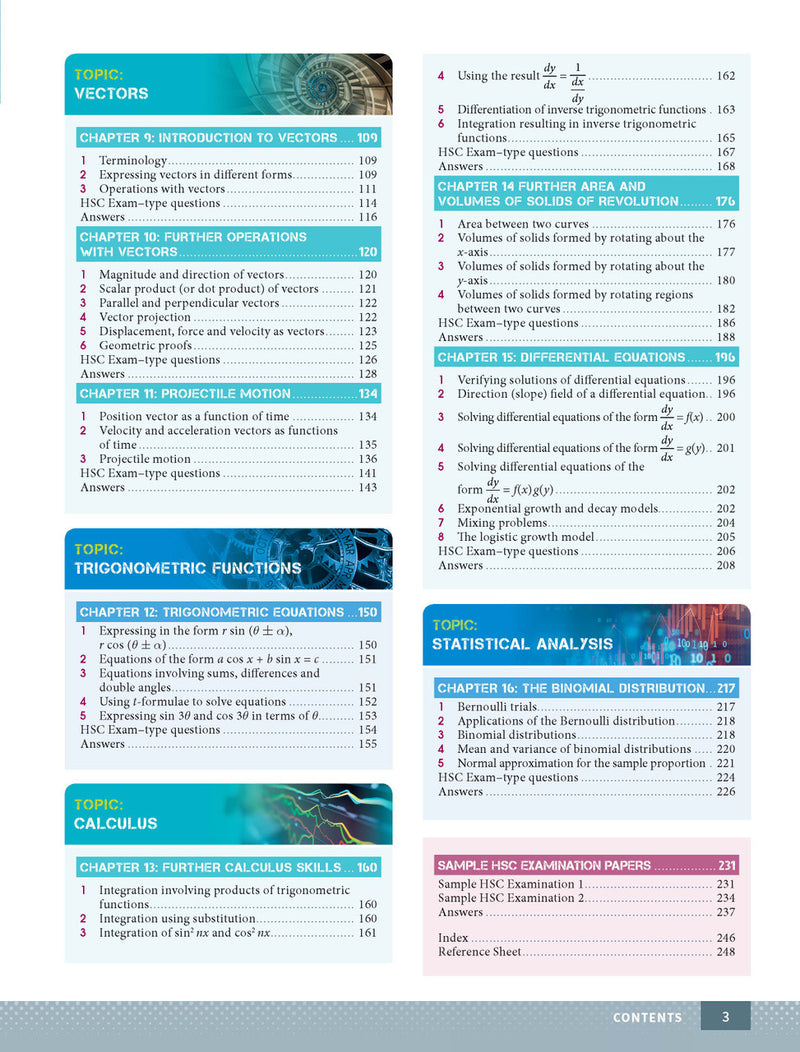 Sample interior page from Excel Year 11 and 12 Mathematics Extension 1 as shown in the Pascal Press product gallery