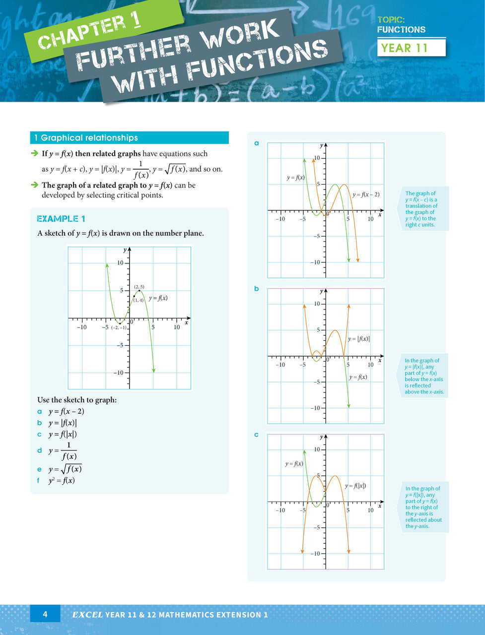 Sample interior page from Excel Year 11 and 12 Mathematics Extension 1 as shown in the Pascal Press product gallery