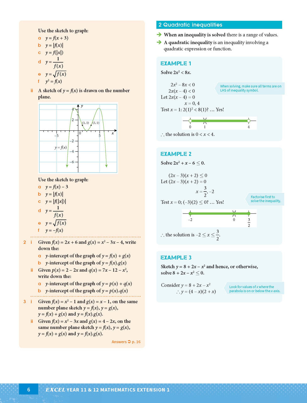 Sample interior page from Excel Year 11 and 12 Mathematics Extension 1 as shown in the Pascal Press product gallery