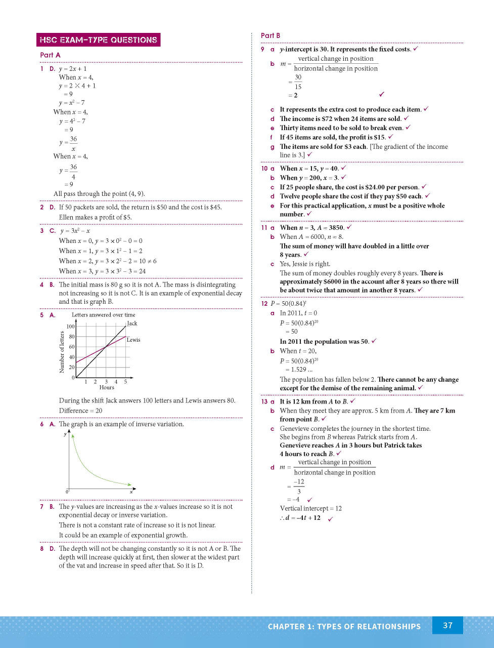 Sample interior page from Excel Year 12 Mathematics Standard 1 Study Guide as shown in the Pascal Press product gallery
