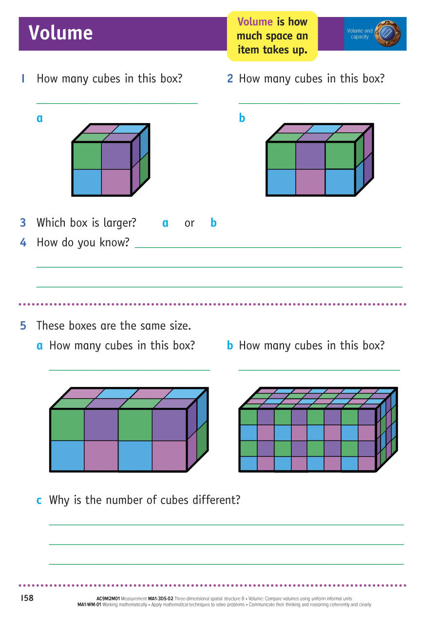 Sample inside page from the NSW Targeting Maths Year 2 2023 Curriculum Edition workbook, taken from the publisher product gallery