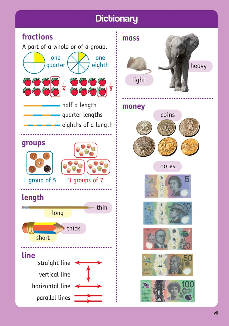 Sample inside page from the NSW Targeting Maths Year 2 2023 Curriculum Edition workbook, taken from the publisher product gallery