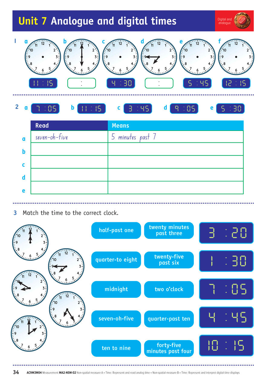 Sample inside page from the NSW Targeting Maths Year 3 2023 Curriculum Edition workbook, taken from the publisher product gallery