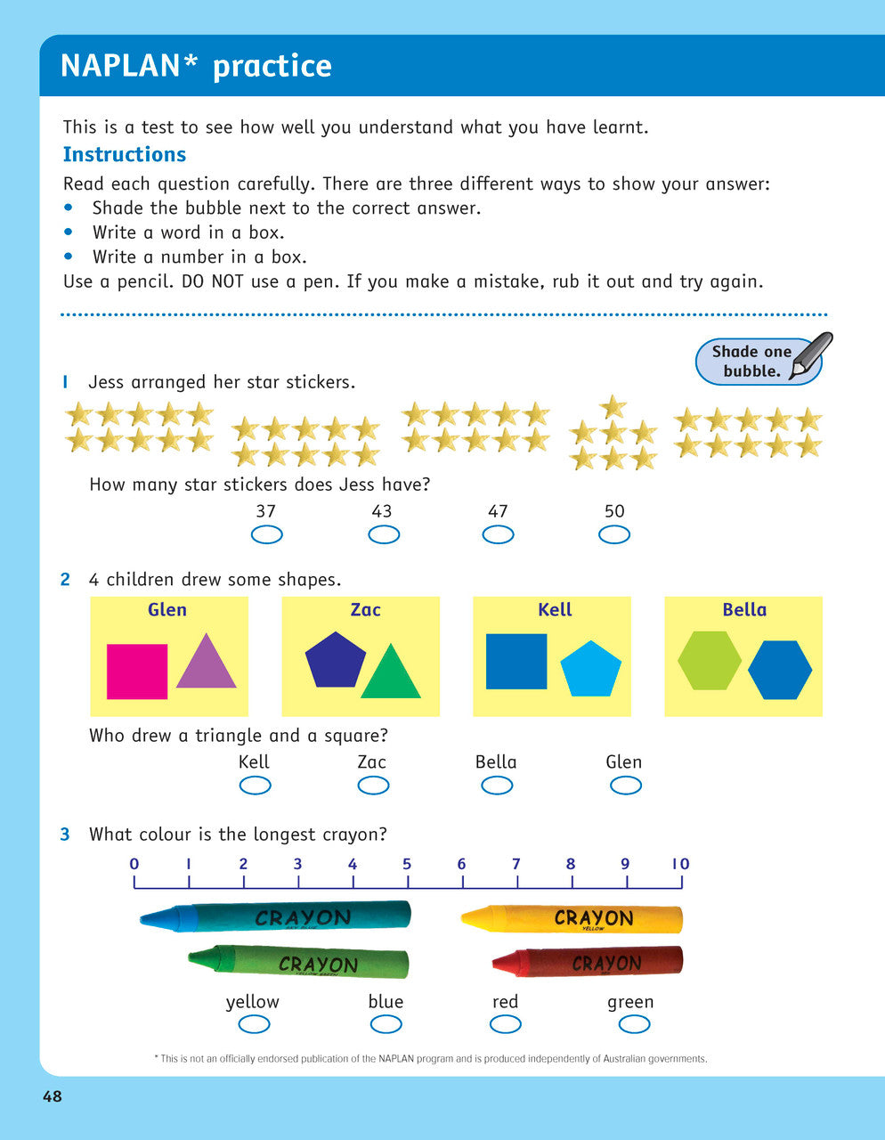 Sample inside page from the NSW Targeting Maths Year 3 2023 Curriculum Edition workbook, taken from the publisher product gallery
