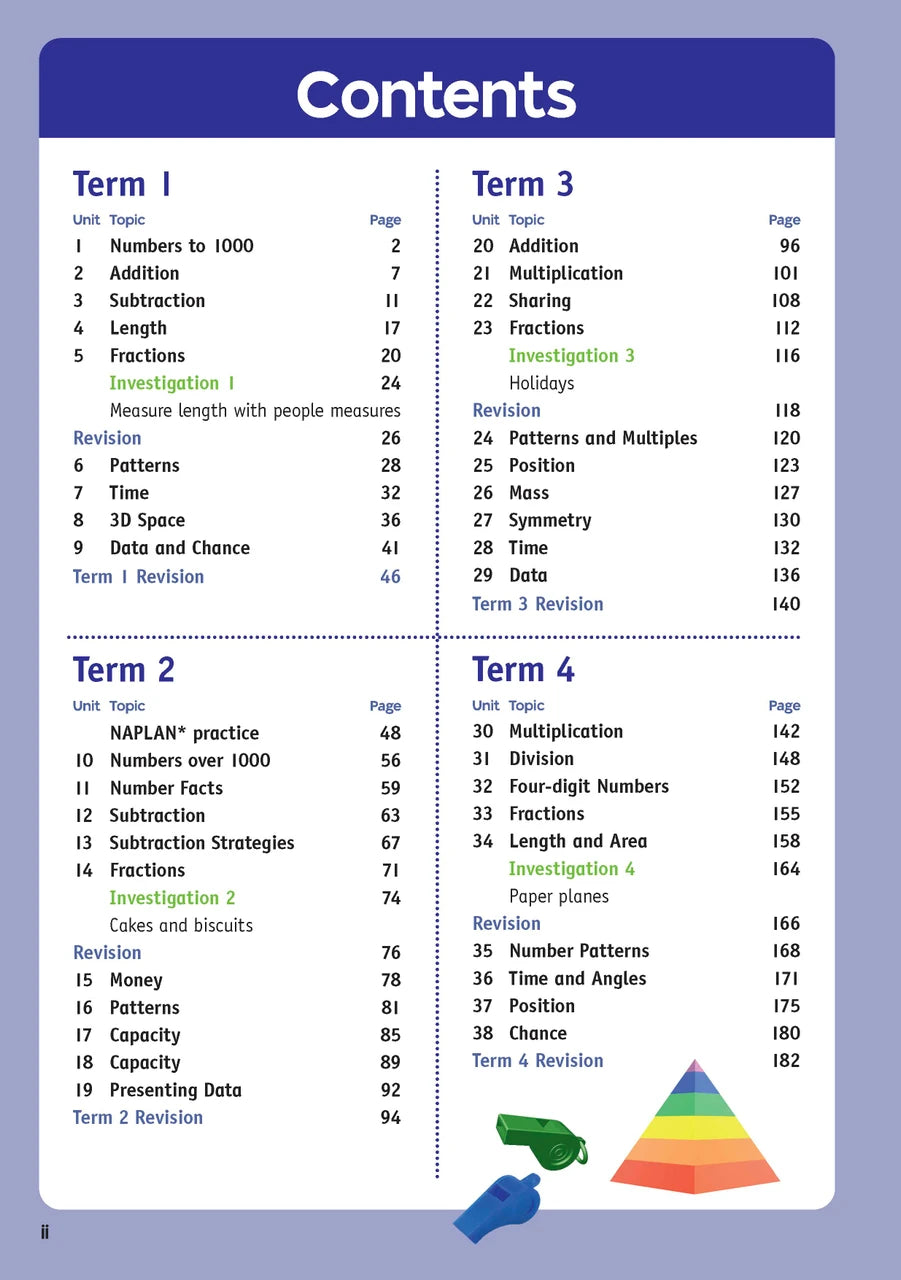 Sample inside page from the NSW Targeting Maths Year 3 2023 Curriculum Edition workbook, taken from the publisher product gallery
