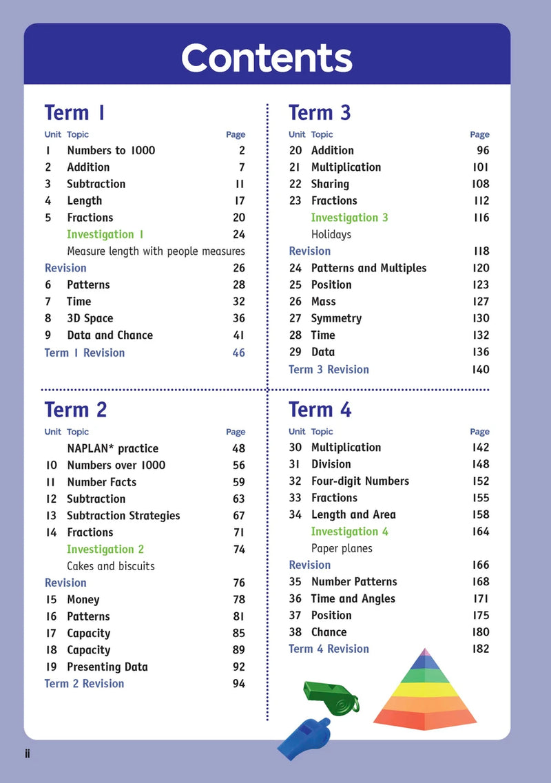 Sample inside page from the NSW Targeting Maths Year 3 2023 Curriculum Edition workbook, taken from the publisher product gallery