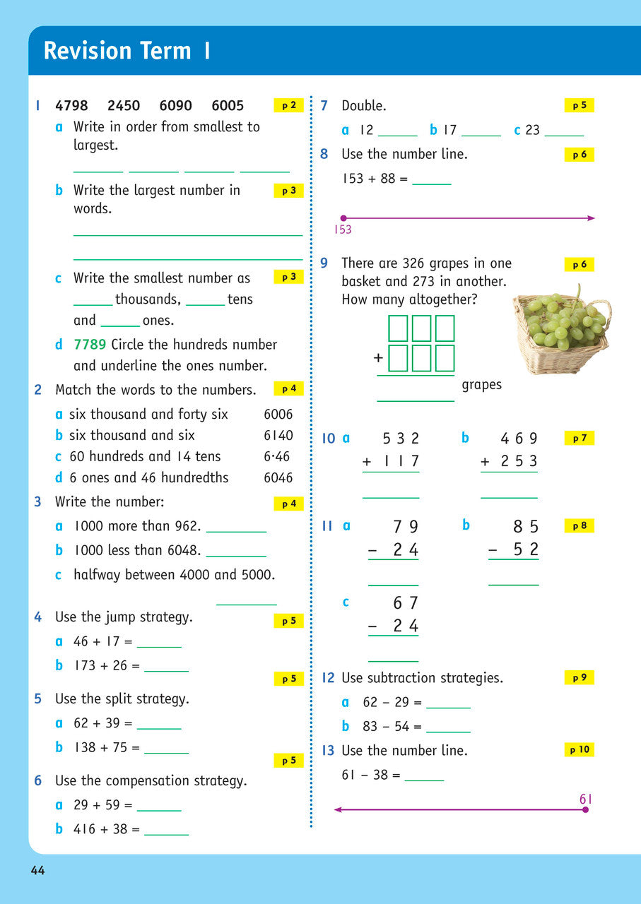 Sample inside page from the NSW Targeting Maths Year 4 2023 Curriculum Edition workbook, taken from the publisher product gallery