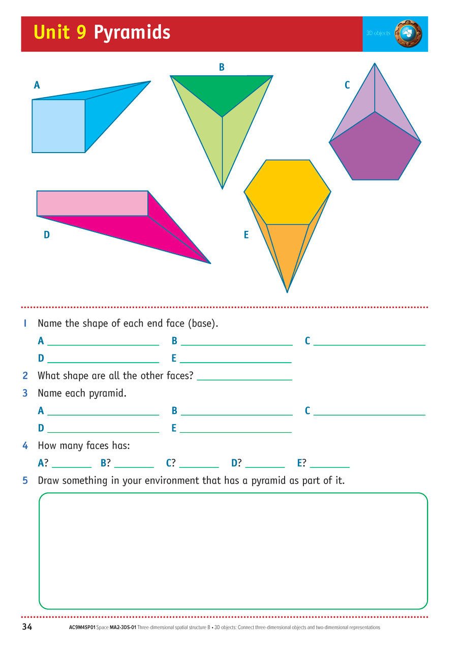 Sample inside page from the NSW Targeting Maths Year 4 2023 Curriculum Edition workbook, taken from the publisher product gallery