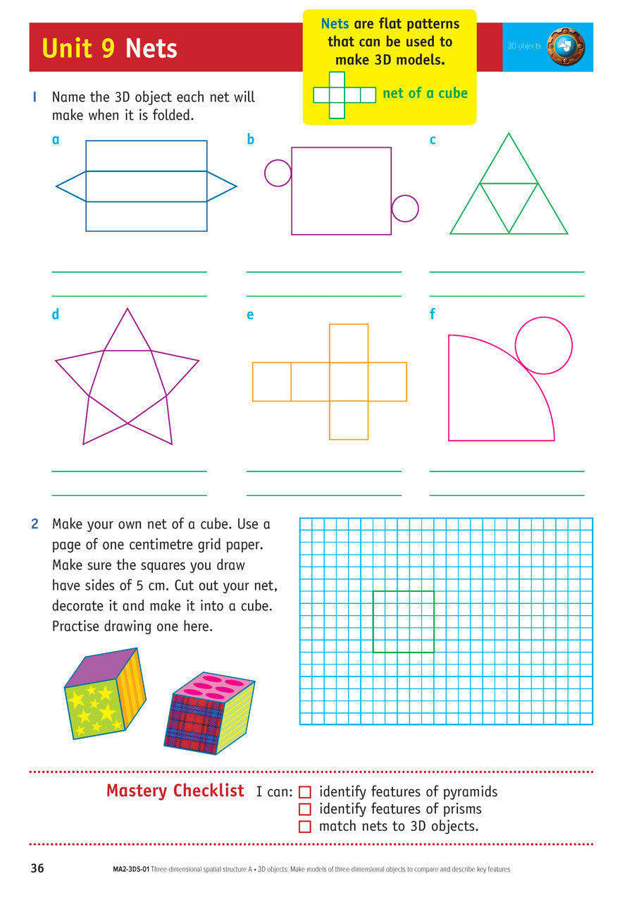 Sample inside page from the NSW Targeting Maths Year 4 2023 Curriculum Edition workbook, taken from the publisher product gallery