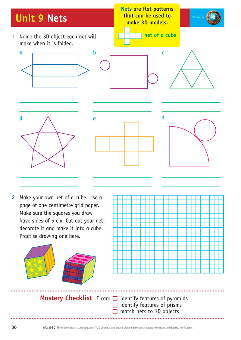 Sample inside page from the NSW Targeting Maths Year 4 2023 Curriculum Edition workbook, taken from the publisher product gallery
