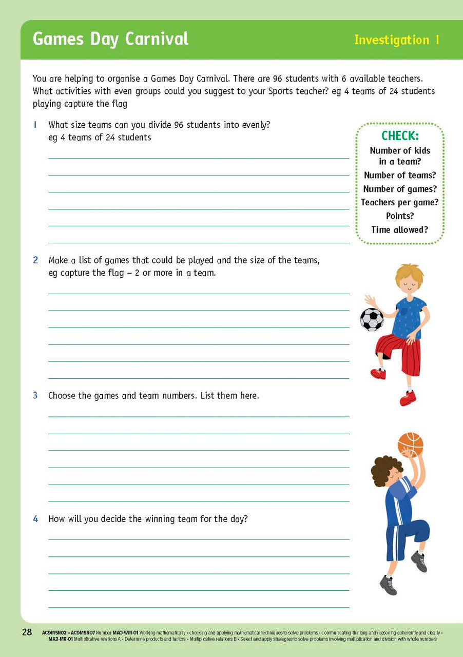 Sample inside page from the NSW Targeting Maths Year 5 2023 Curriculum Edition workbook, taken from the publisher product gallery