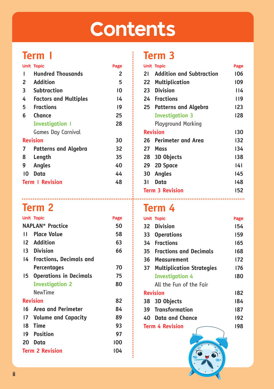 Sample inside page from the NSW Targeting Maths Year 5 2023 Curriculum Edition workbook, taken from the publisher product gallery