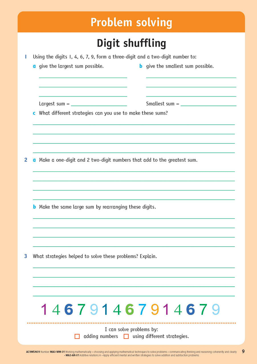 Sample inside page from the NSW Targeting Maths Year 5 2023 Curriculum Edition workbook, taken from the publisher product gallery
