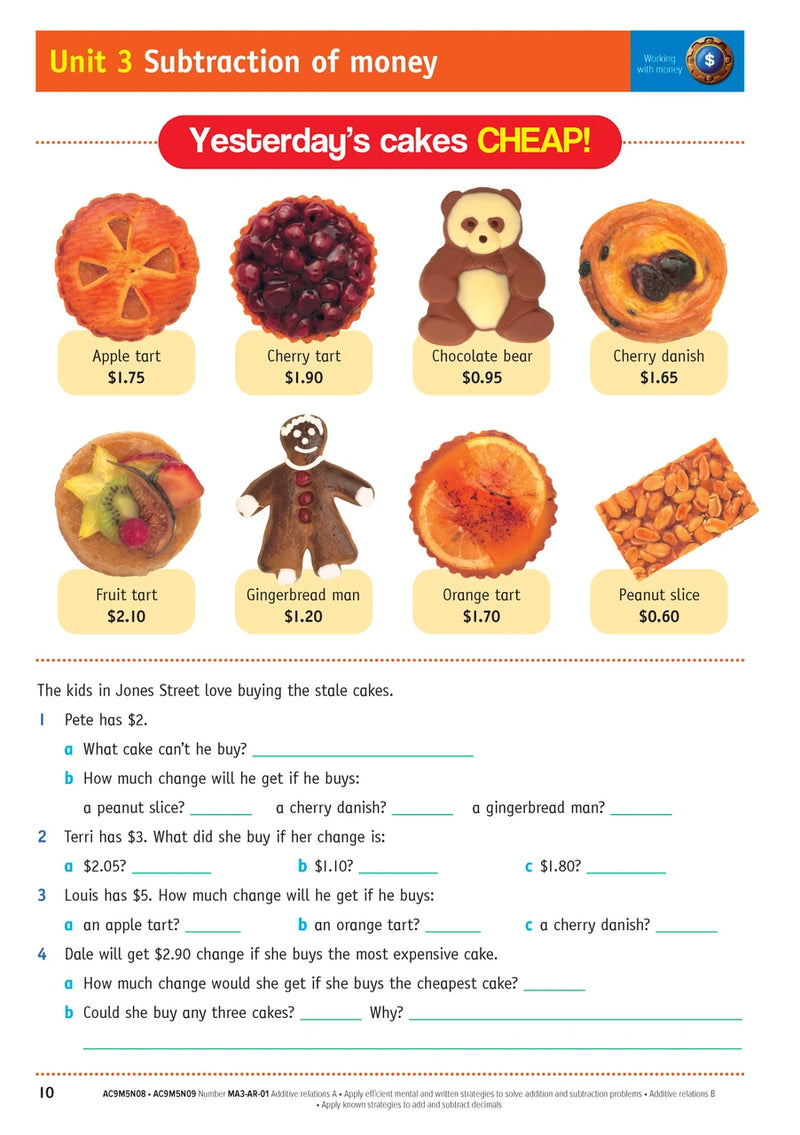 Sample inside page from the NSW Targeting Maths Year 5 2023 Curriculum Edition workbook, taken from the publisher product gallery