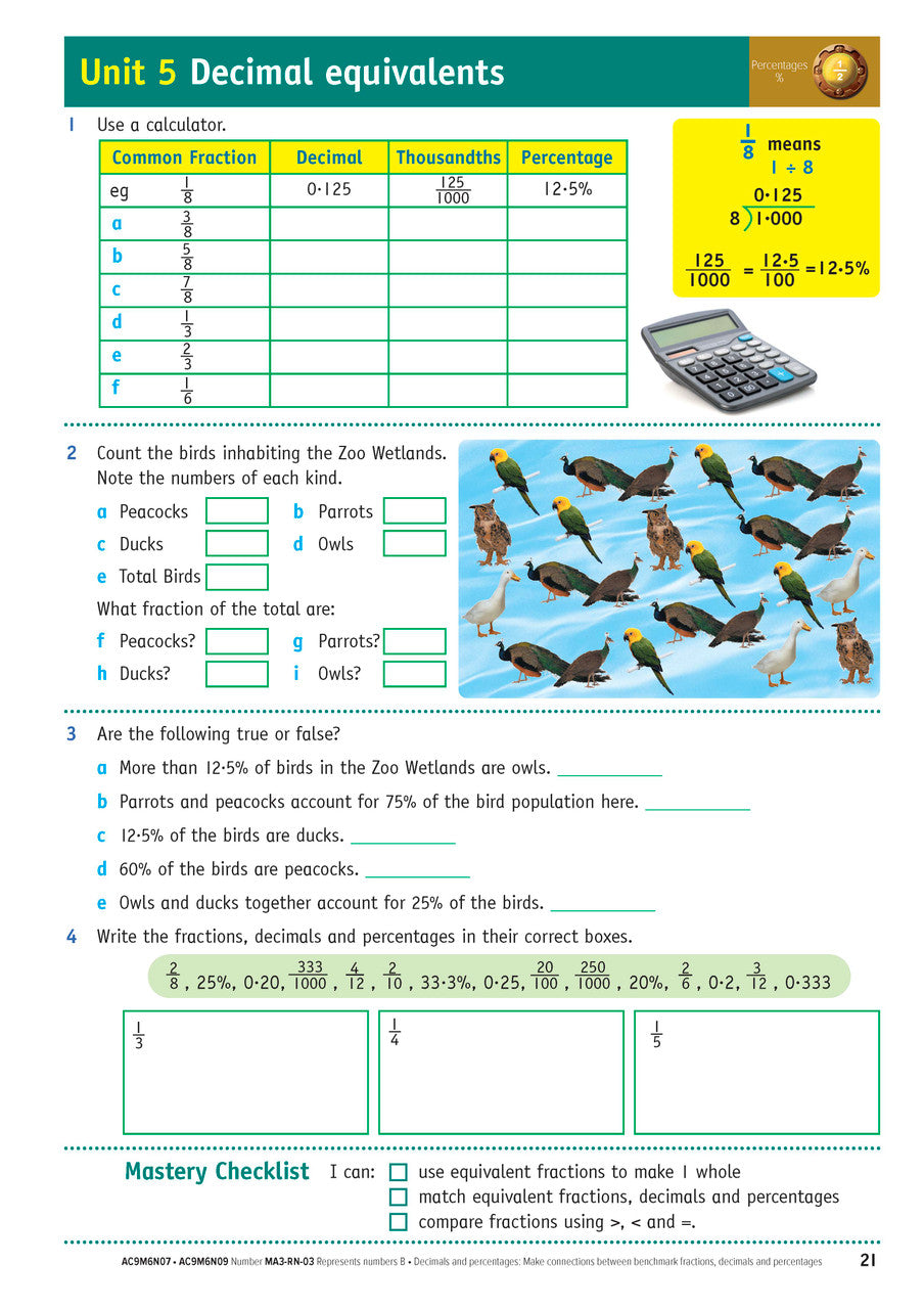Sample inside page from the NSW Targeting Maths Year 6 2023 Curriculum Edition workbook, taken from the publisher product gallery