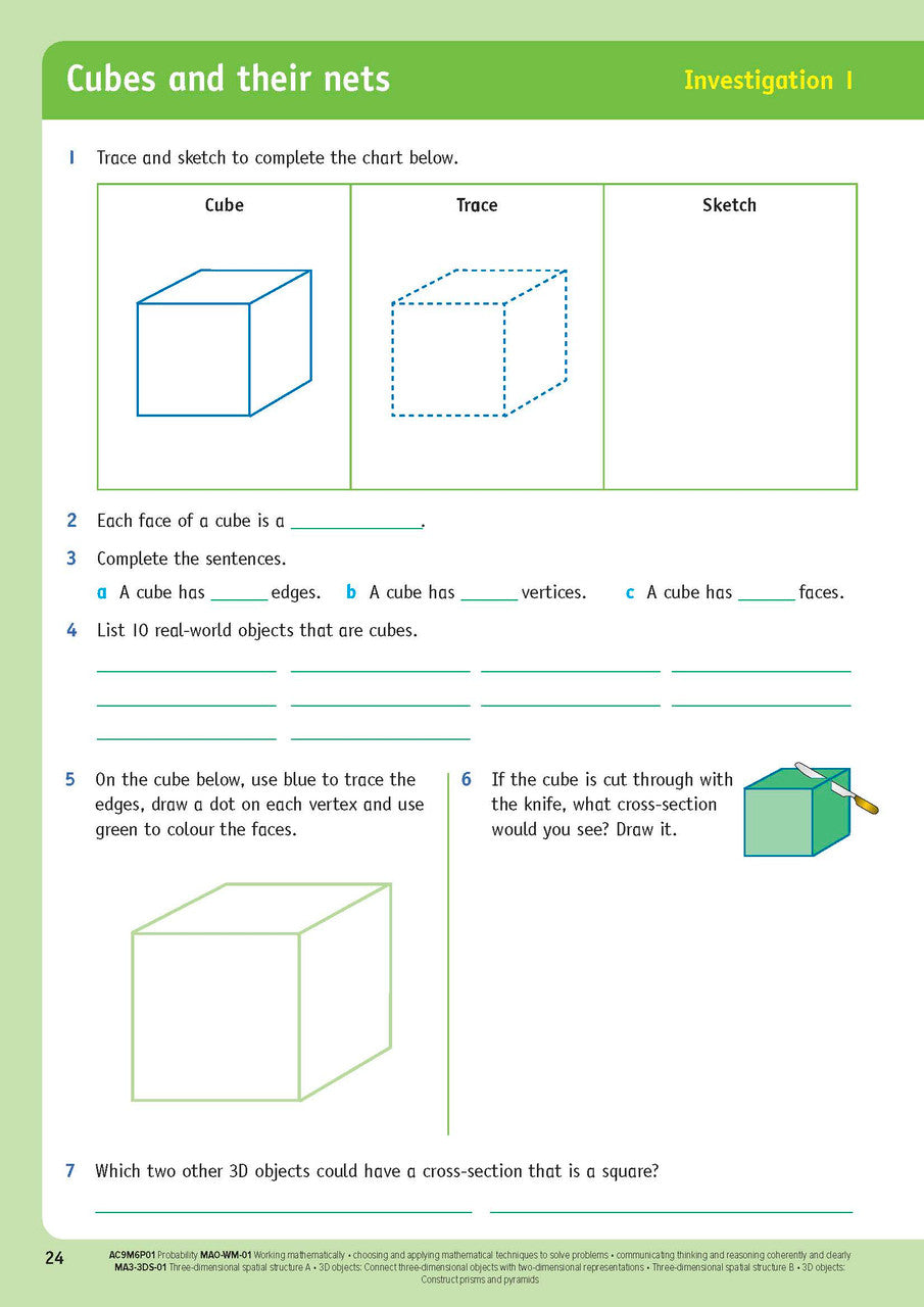Sample inside page from the NSW Targeting Maths Year 6 2023 Curriculum Edition workbook, taken from the publisher product gallery