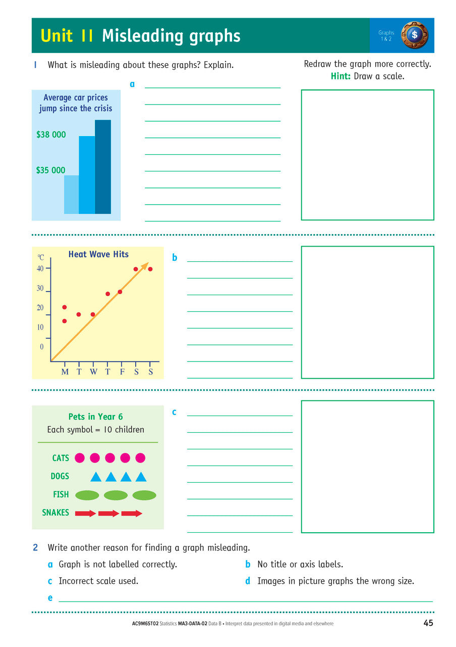 Sample inside page from the NSW Targeting Maths Year 6 2023 Curriculum Edition workbook, taken from the publisher product gallery