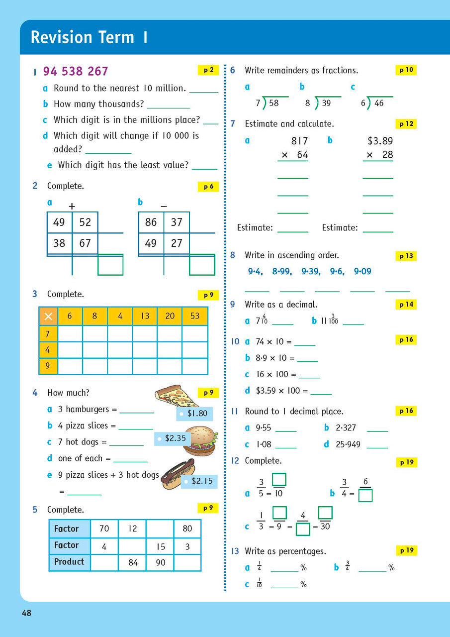 Sample inside page from the NSW Targeting Maths Year 6 2023 Curriculum Edition workbook, taken from the publisher product gallery
