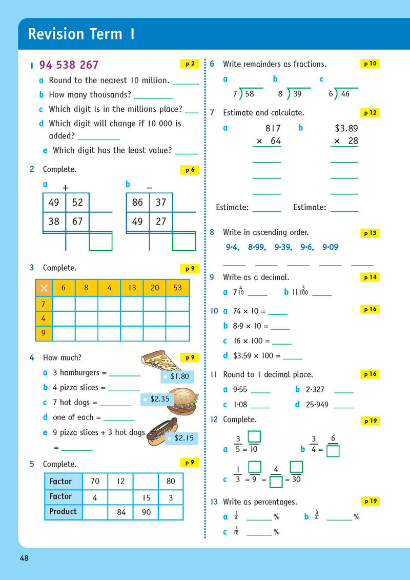 Sample inside page from the NSW Targeting Maths Year 6 2023 Curriculum Edition workbook, taken from the publisher product gallery