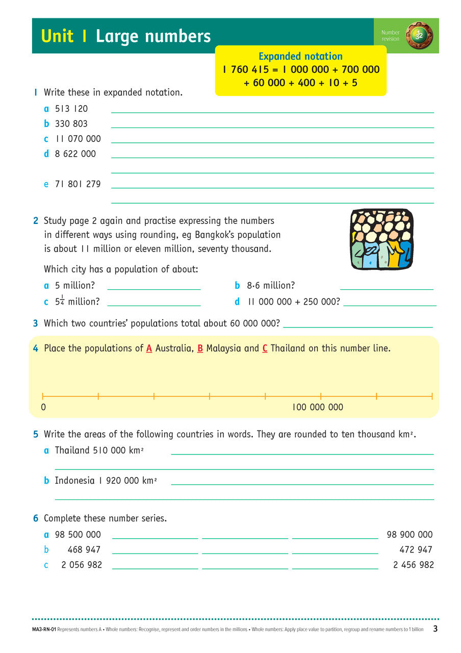 Sample inside page from the NSW Targeting Maths Year 6 2023 Curriculum Edition workbook, taken from the publisher product gallery