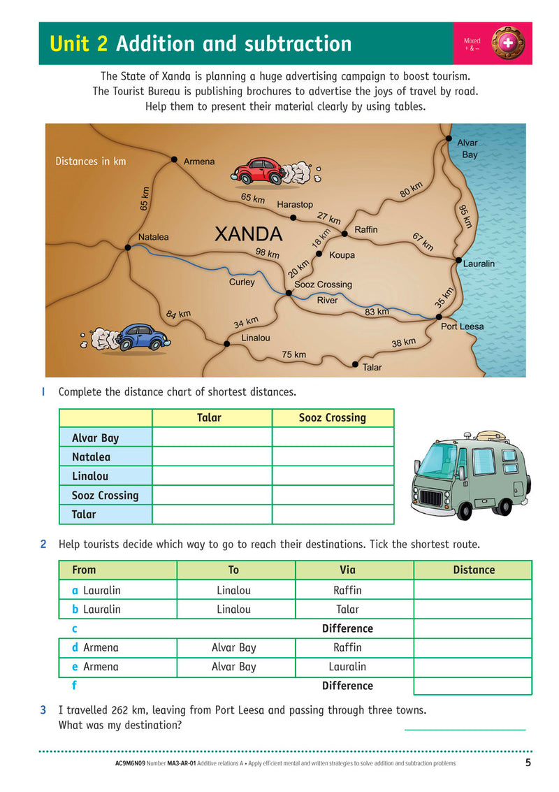 Sample inside page from the NSW Targeting Maths Year 6 2023 Curriculum Edition workbook, taken from the publisher product gallery