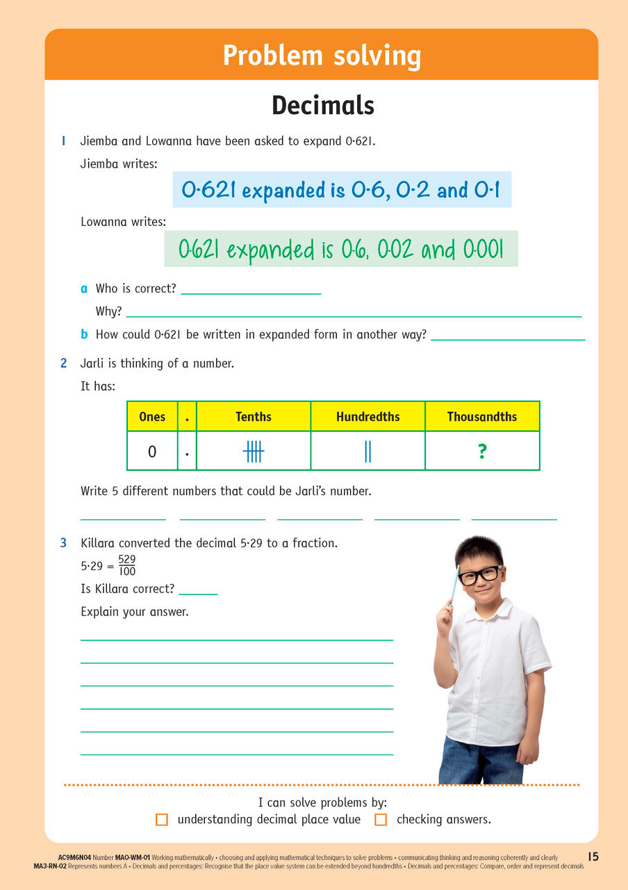 Sample inside page from the NSW Targeting Maths Year 6 2023 Curriculum Edition workbook, taken from the publisher product gallery