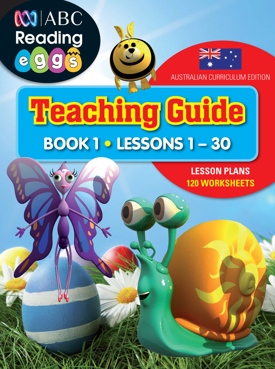 Front cover of Reading Eggs Teaching Guide Book 1, the classroom guide for ABC Reading Eggs lessons 1-30