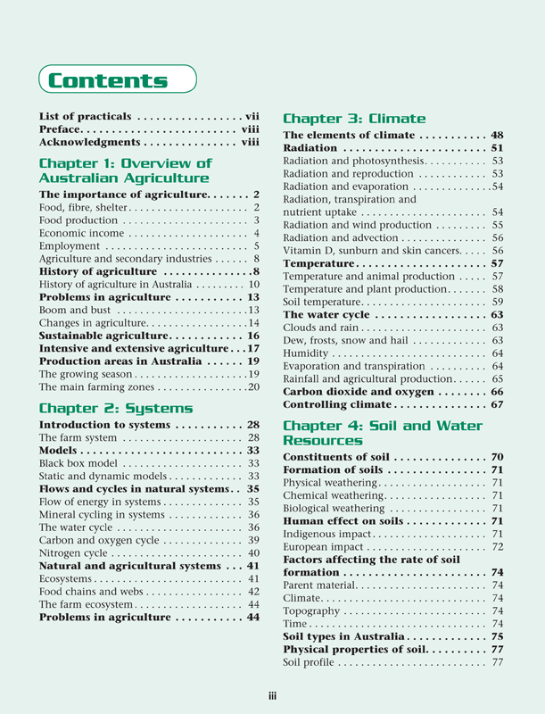 Sample interior page from Senior Australian Agriculture 4th Edition by Anne Clark as shown in the Pascal Press product gallery