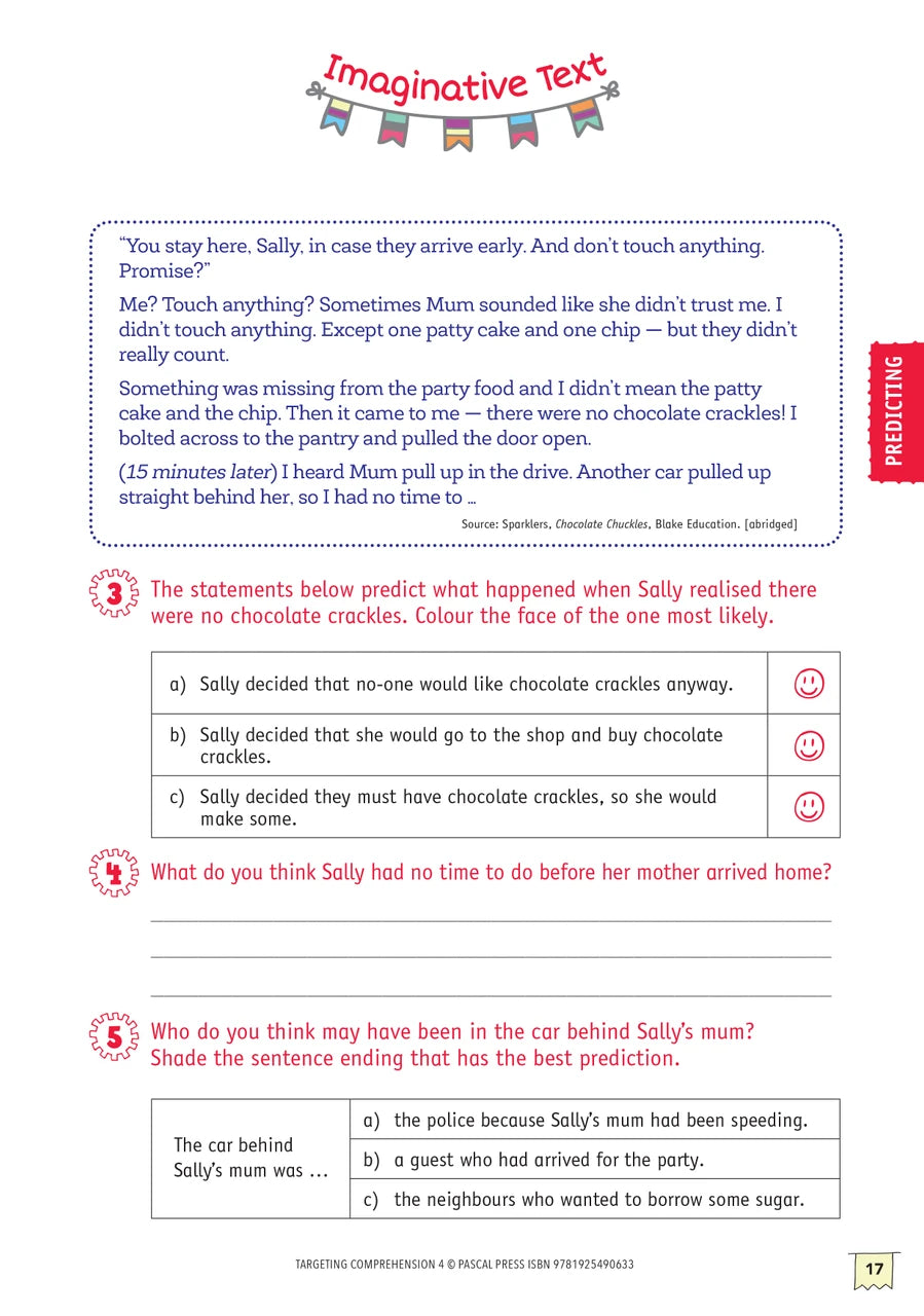 Sample interior activity page from Targeting Comprehension Activity Book Year 4, as shown in the publisher gallery