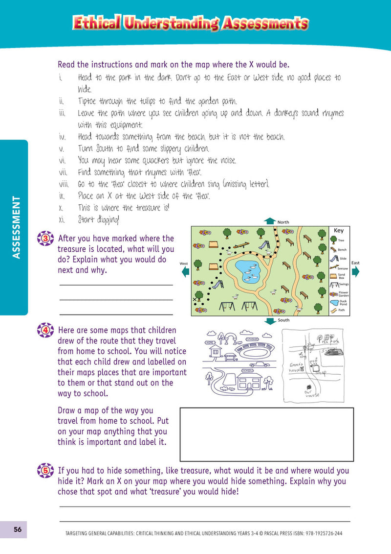 Sample interior activity page from Targeting General Capabilities Critical and Creative Thinking Years 3-4, as shown in the publisher gallery