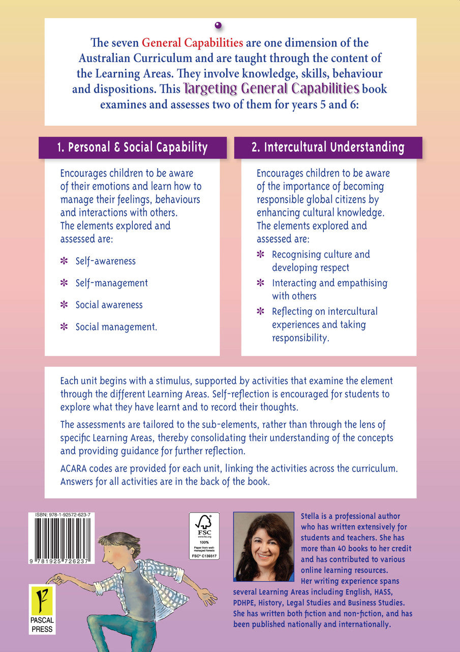 Back cover of Targeting General Capabilities Personal and Social Capability Years 5-6 from the Pascal Press Targeting series