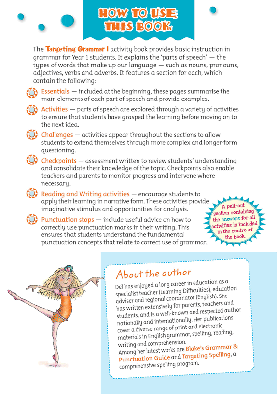 Sample inside page 2 of Targeting Grammar Activity Book 1, shown in the publisher's preview gallery