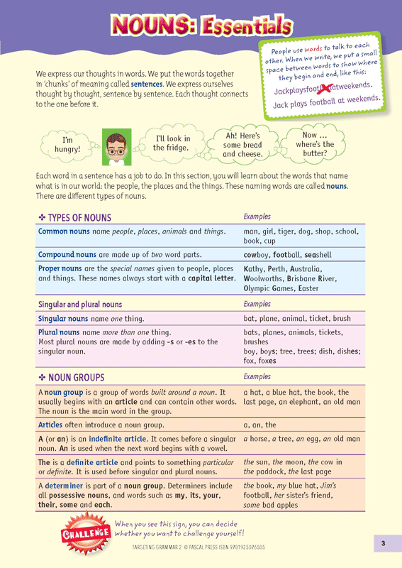 Sample inside page 3 of Targeting Grammar Activity Book 2, shown in the publisher's preview gallery