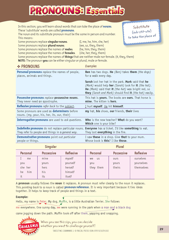 Sample inside page 29 of Targeting Grammar Activity Book 3, shown in the publisher's preview gallery