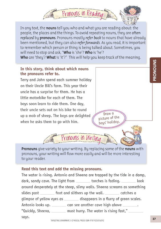 Sample inside page 37 of Targeting Grammar Activity Book 3, shown in the publisher's preview gallery