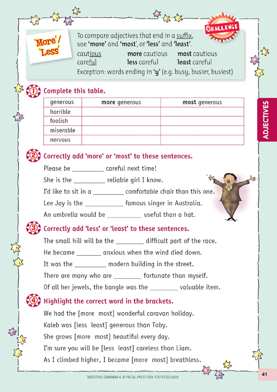 Sample inside page 41 of Targeting Grammar Activity Book 4, shown in the publisher's preview gallery