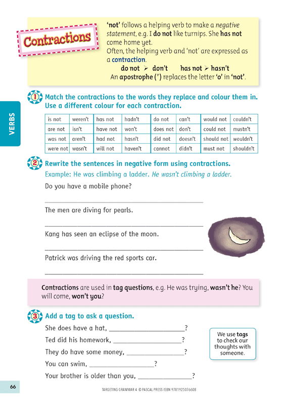 Sample inside page 66 of Targeting Grammar Activity Book 4, shown in the publisher's preview gallery