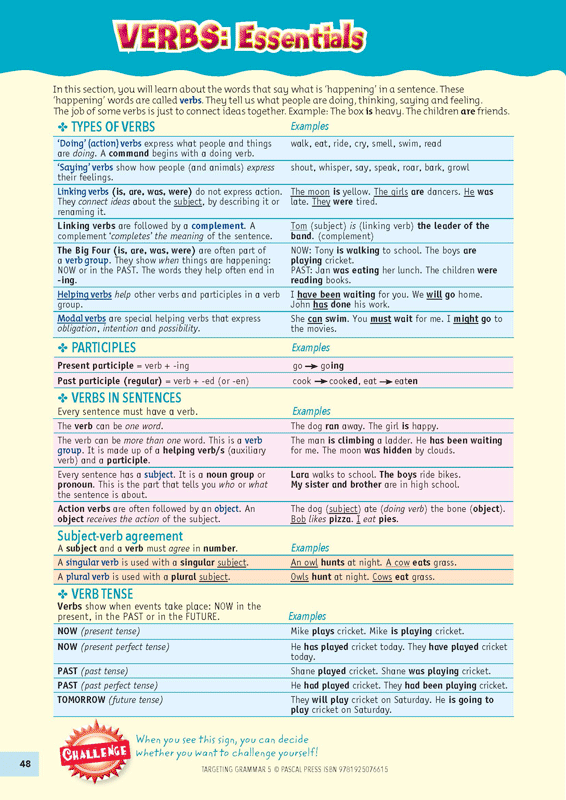 Sample inside page 48 of Targeting Grammar Activity Book 5, shown in the publisher's preview gallery