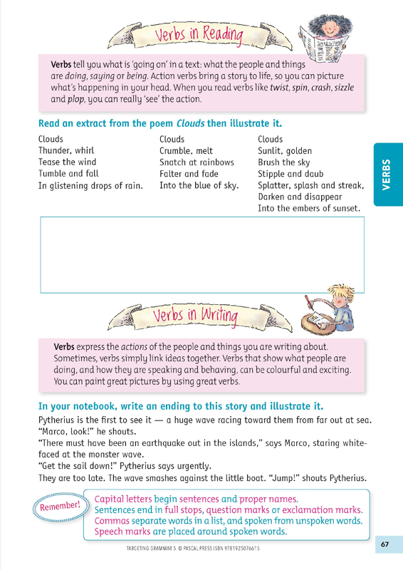 Sample inside page 67 of Targeting Grammar Activity Book 5, shown in the publisher's preview gallery